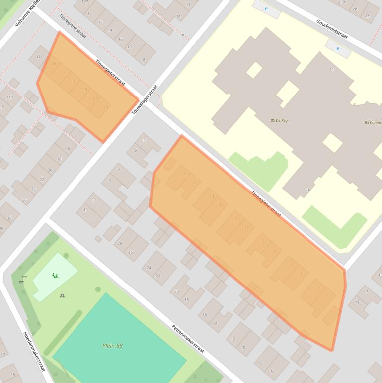 Kaart van postcodegebied 5801RJ.