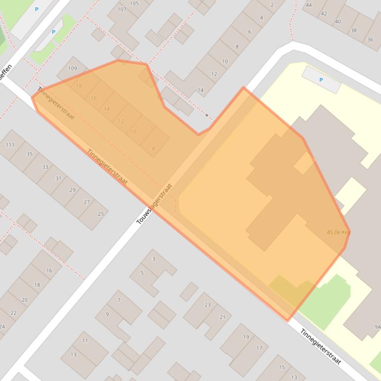 Kaart van postcodegebied 5801RK.