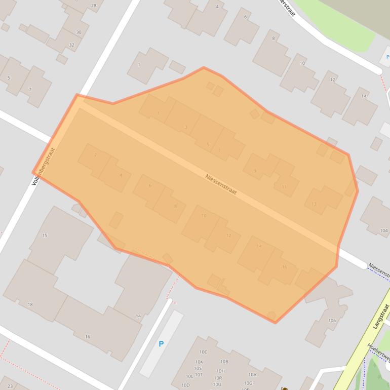 Kaart van postcodegebied 5801RN.