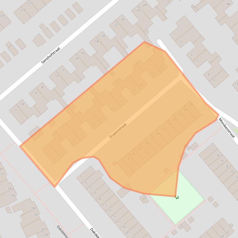 Kaart van postcodegebied 5801RX.