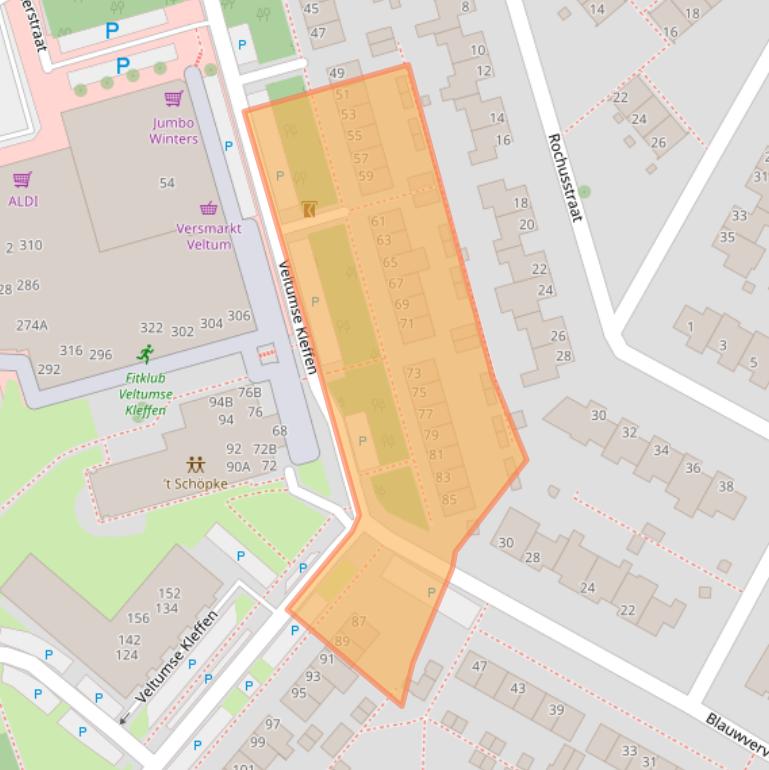Kaart van postcodegebied 5801SC.