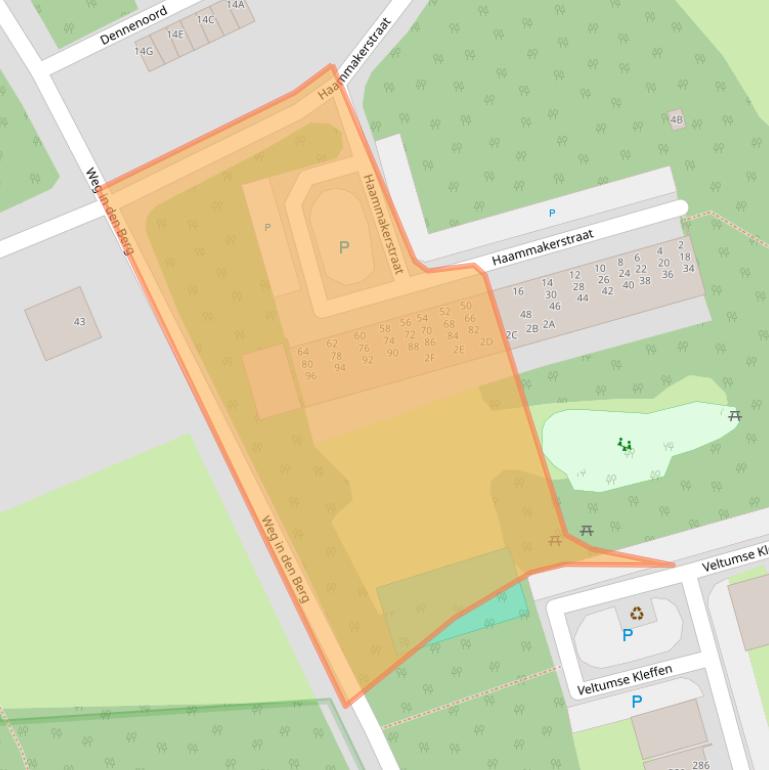 Kaart van postcodegebied 5801TC.