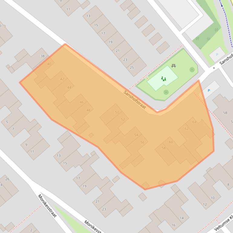 Kaart van postcodegebied 5801TN.