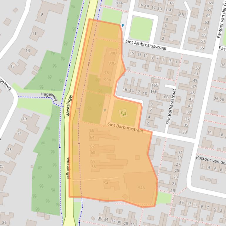Kaart van postcodegebied 5801TX.