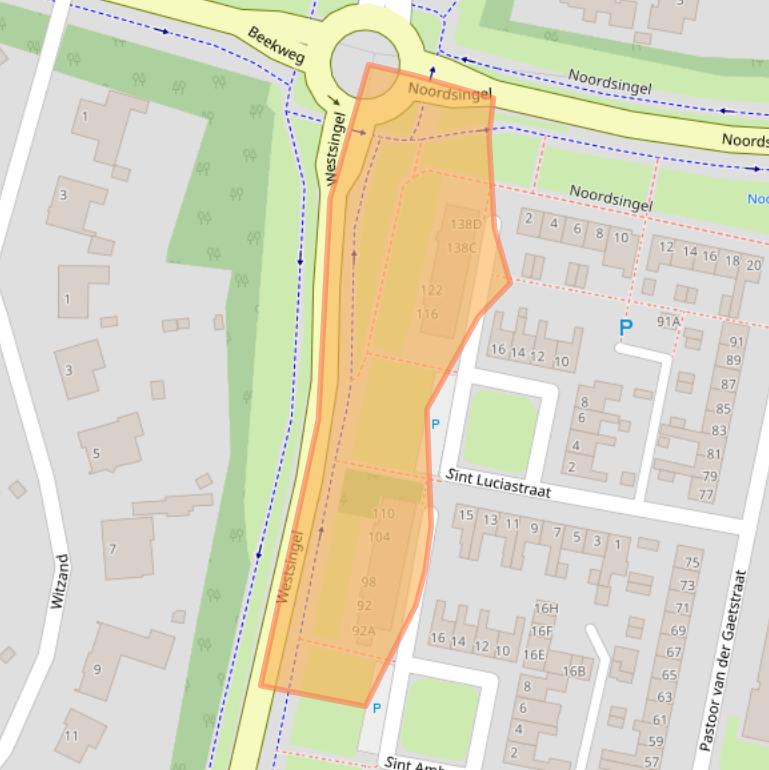 Kaart van postcodegebied 5801TZ.