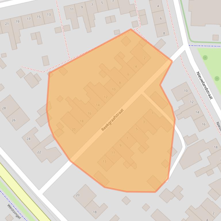 Kaart van postcodegebied 5801VC.