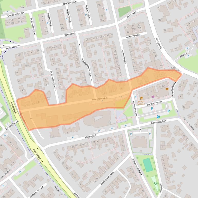 Kaart van postcodegebied 5801VJ.