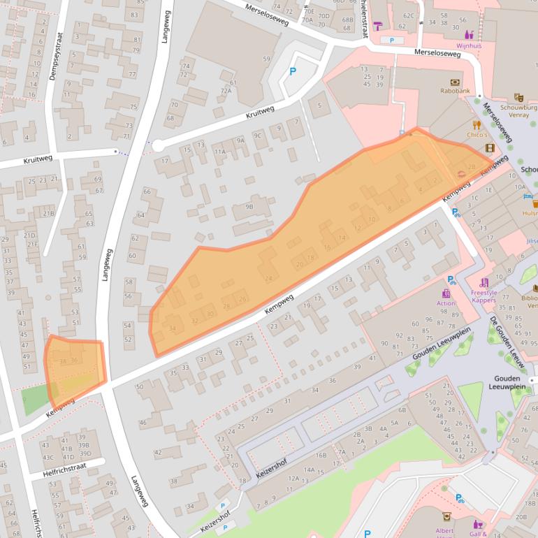 Kaart van postcodegebied 5801VS.