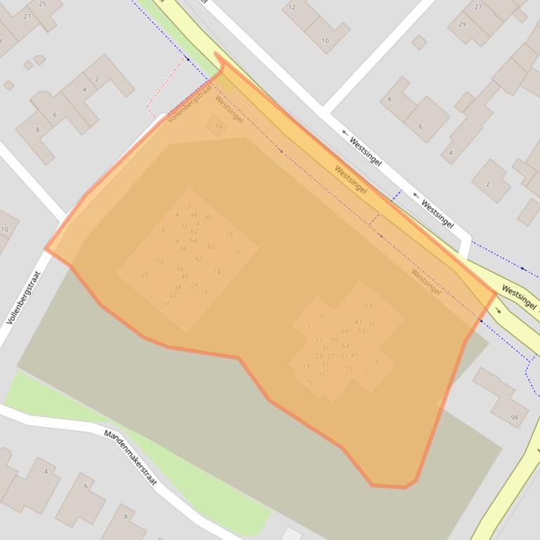 Kaart van postcodegebied 5801VT.