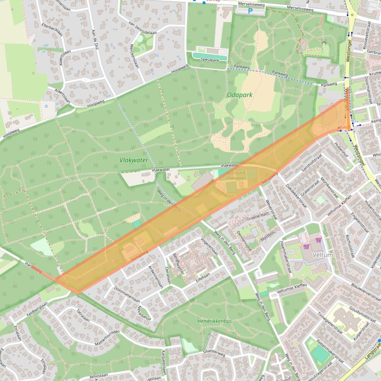 Kaart van postcodegebied 5801VV.