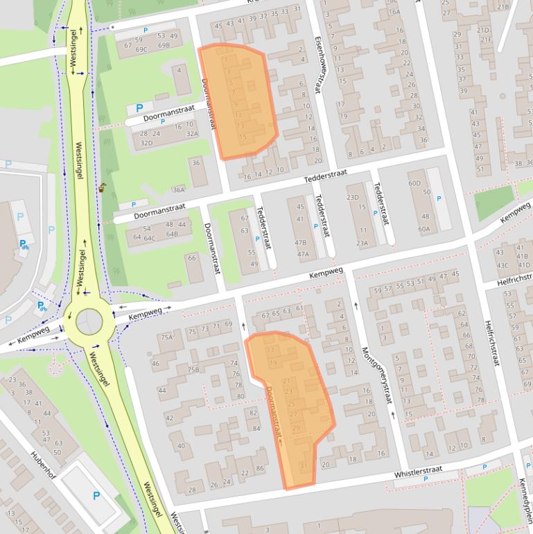 Kaart van postcodegebied 5801VW.