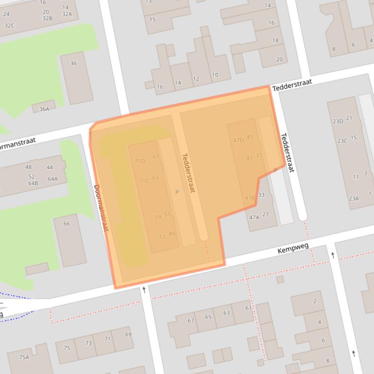 Kaart van postcodegebied 5801XB.