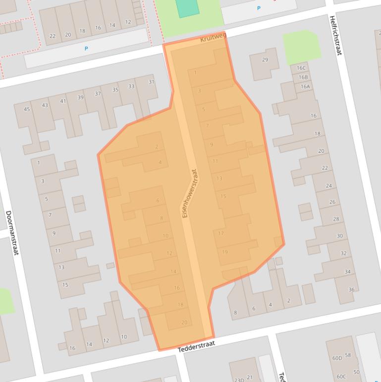 Kaart van postcodegebied 5801XD.