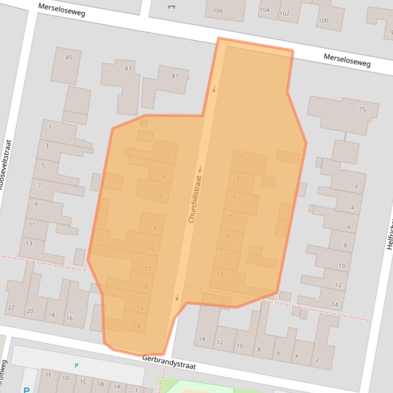 Kaart van postcodegebied 5801XH.
