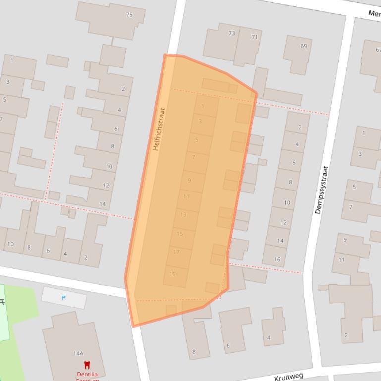 Kaart van postcodegebied 5801XK.