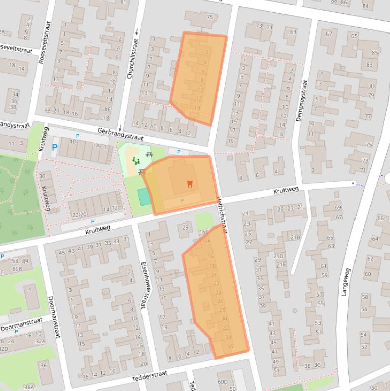 Kaart van postcodegebied 5801XM.