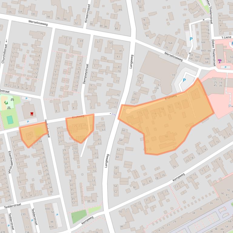 Kaart van postcodegebied 5801XR.