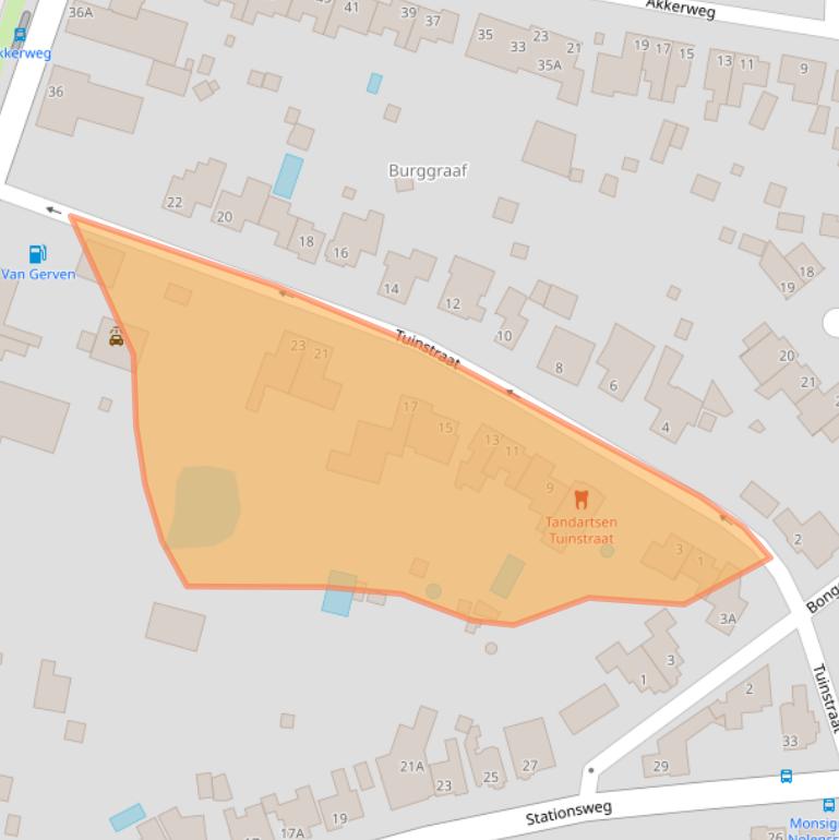 Kaart van postcodegebied 5802AD.