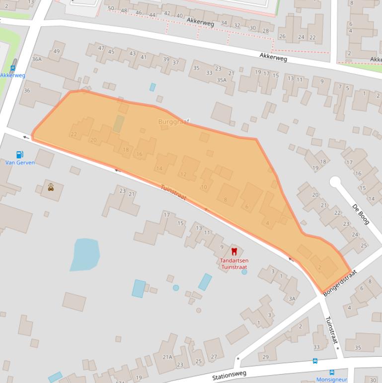 Kaart van postcodegebied 5802AE.