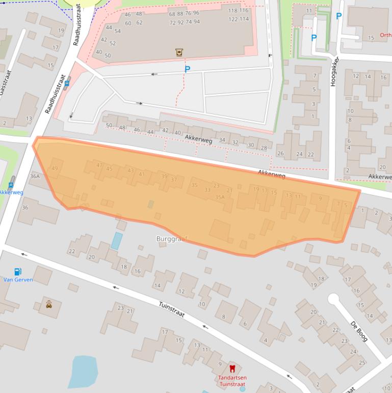 Kaart van postcodegebied 5802AG.