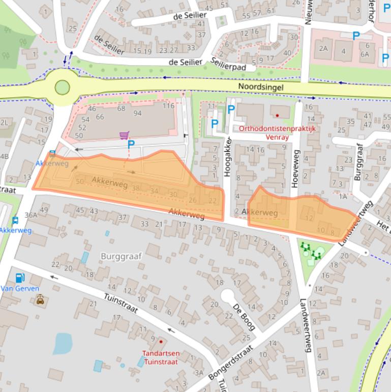 Kaart van postcodegebied 5802AH.