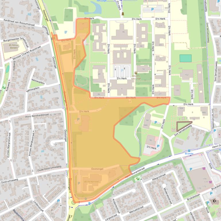Kaart van postcodegebied 5802AM.