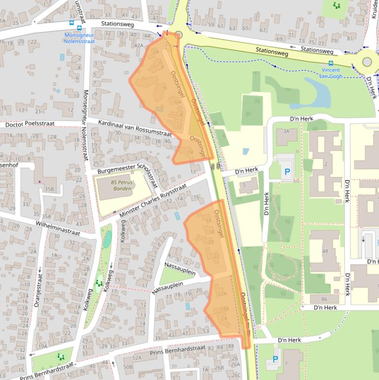 Kaart van postcodegebied 5802AN.