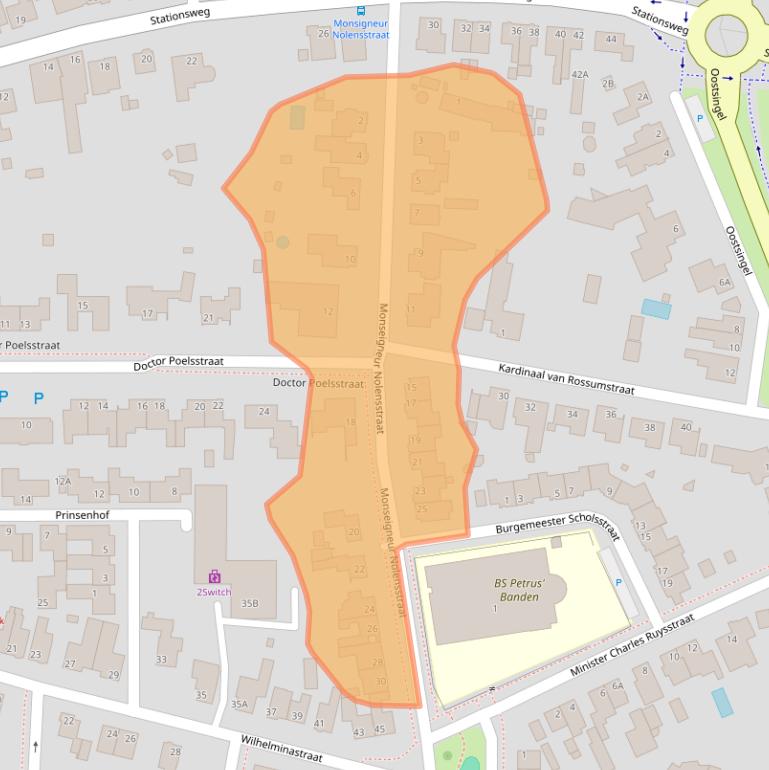 Kaart van postcodegebied 5802AR.