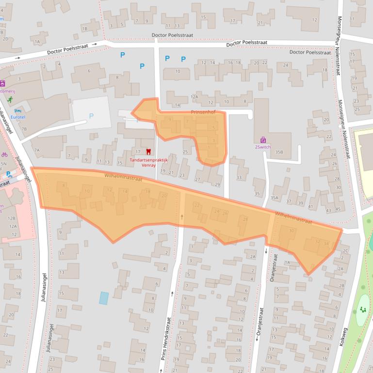 Kaart van postcodegebied 5802BB.