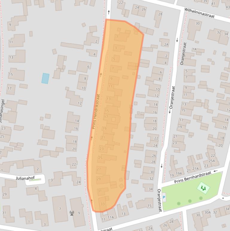 Kaart van postcodegebied 5802BD.