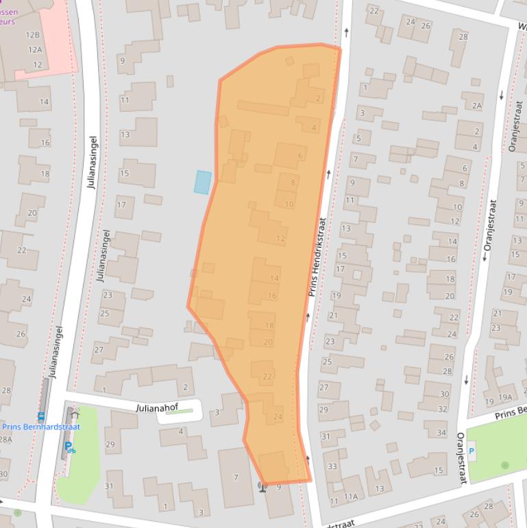 Kaart van postcodegebied 5802BE.