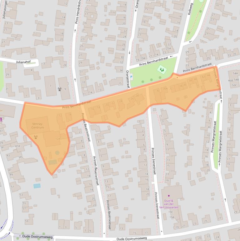 Kaart van postcodegebied 5802BM.