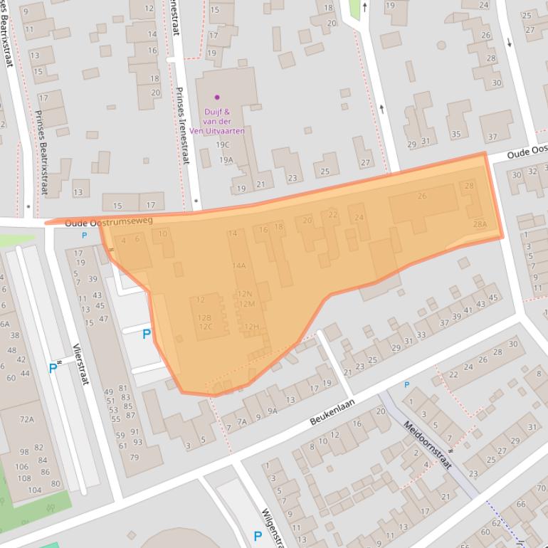 Kaart van postcodegebied 5802CC.