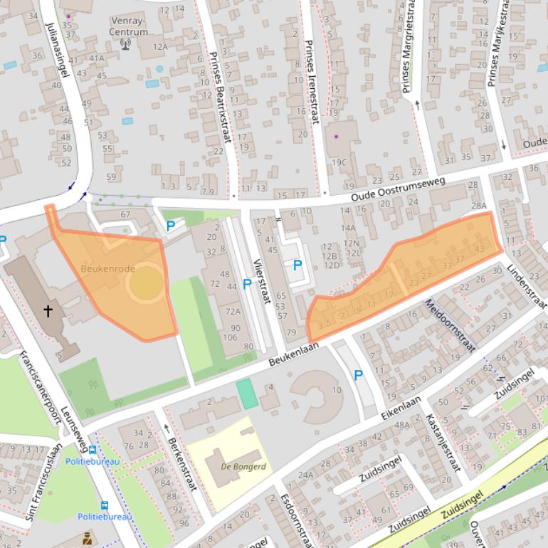 Kaart van postcodegebied 5802CJ.