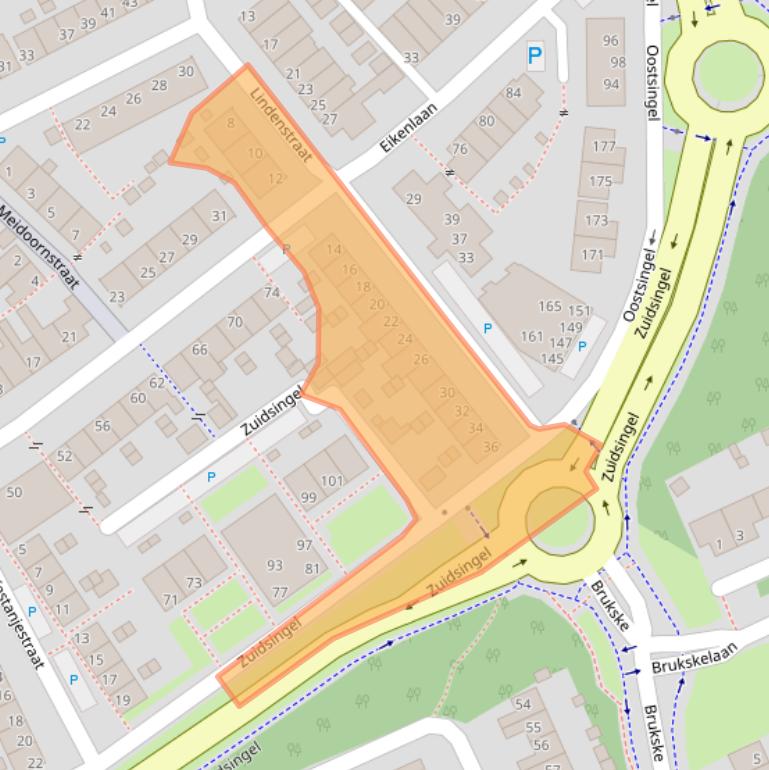 Kaart van postcodegebied 5802CN.