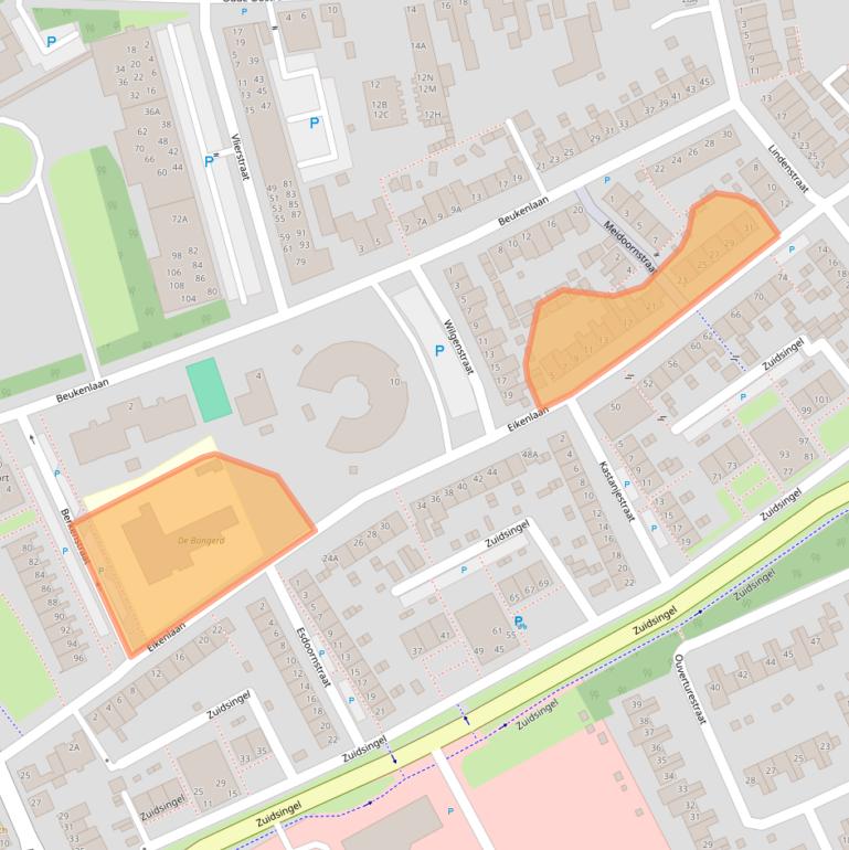 Kaart van postcodegebied 5802CS.