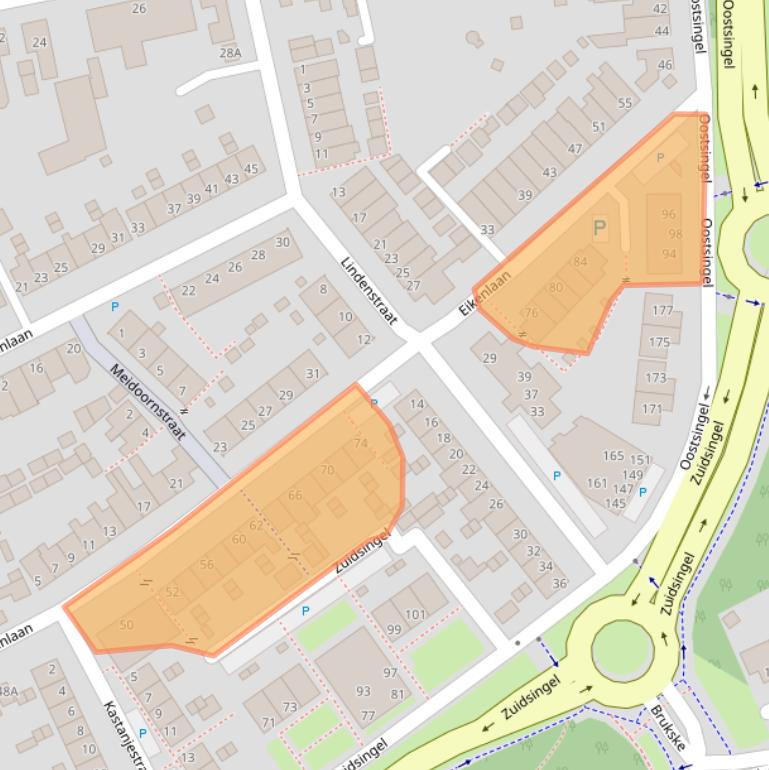 Kaart van postcodegebied 5802CW.