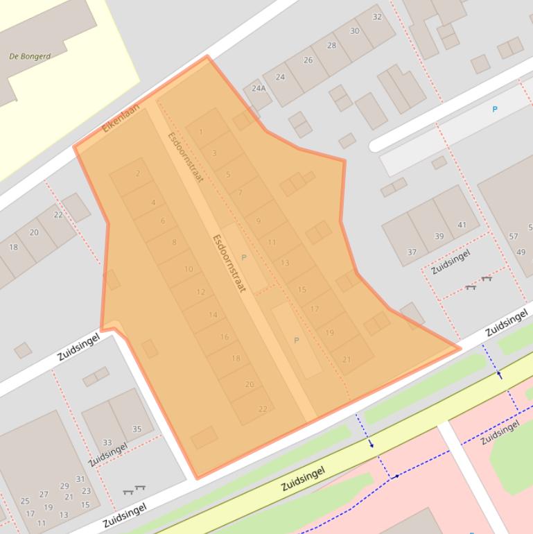 Kaart van postcodegebied 5802CX.