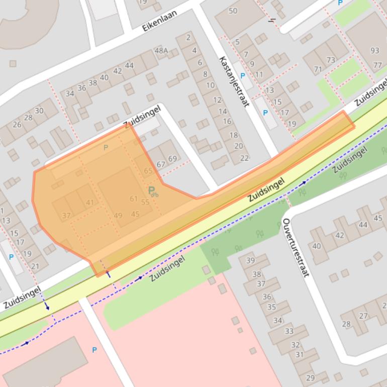 Kaart van postcodegebied 5802EB.