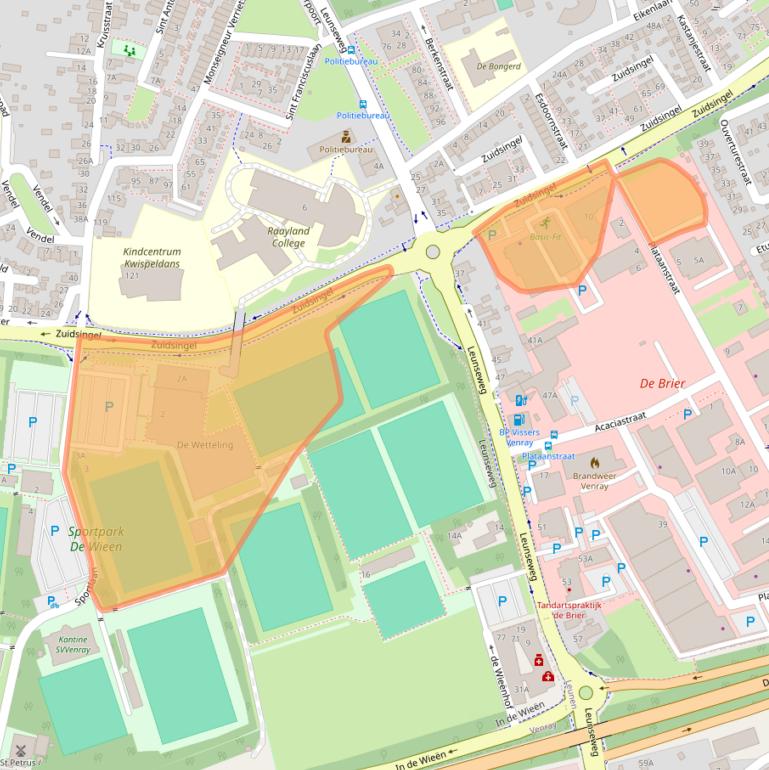 Kaart van postcodegebied 5802EG.