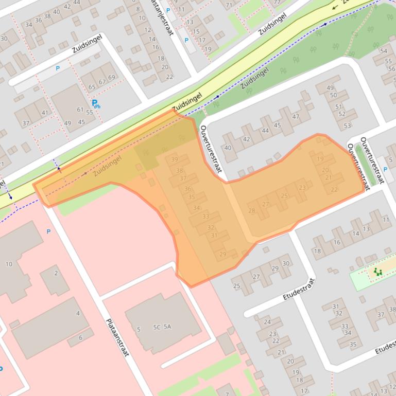 Kaart van postcodegebied 5802EM.