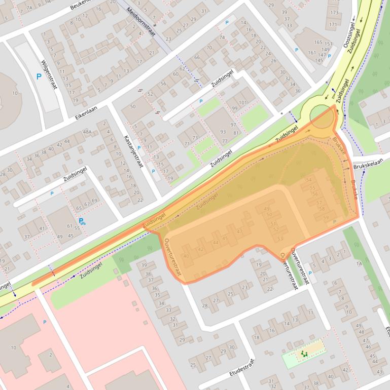 Kaart van postcodegebied 5802EN.