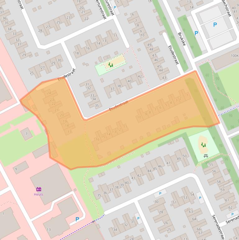 Kaart van postcodegebied 5802EP.