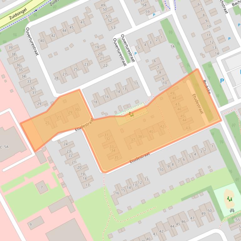 Kaart van postcodegebied 5802ER.