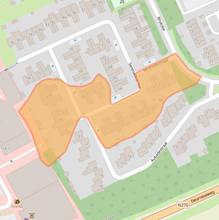 Kaart van postcodegebied 5802ES.