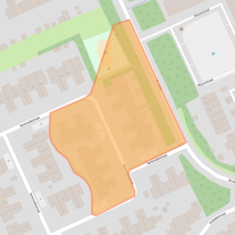 Kaart van postcodegebied 5802EW.