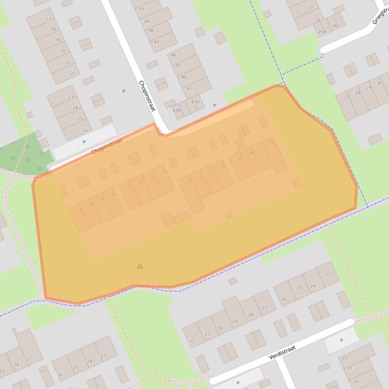 Kaart van postcodegebied 5802HC.