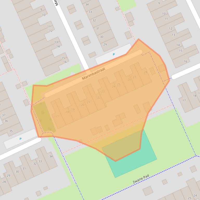 Kaart van postcodegebied 5802LX.