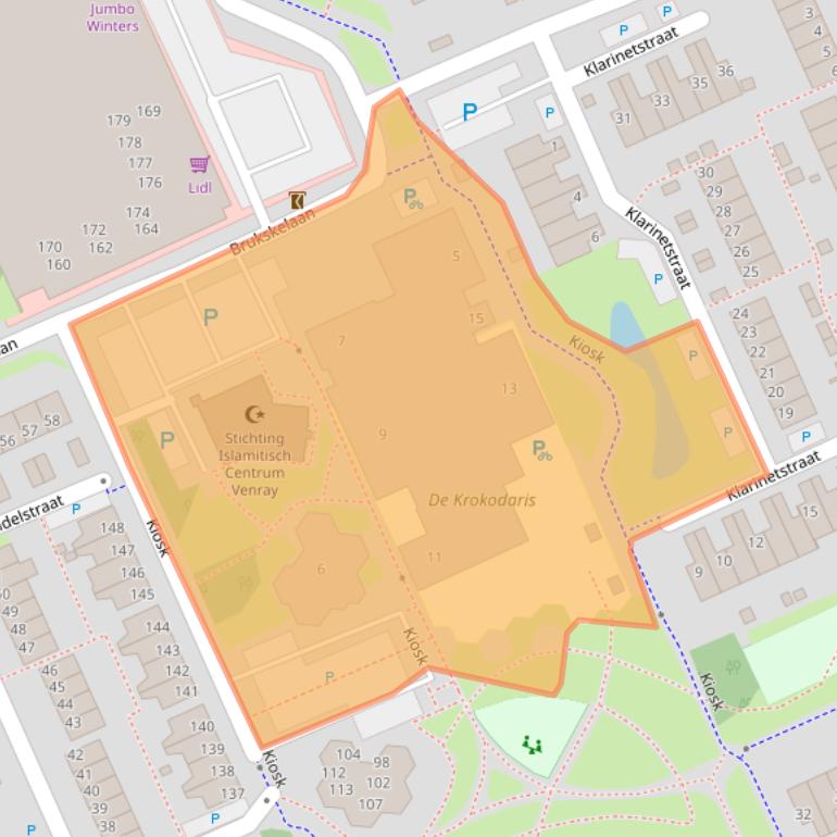 Kaart van postcodegebied 5802NP.