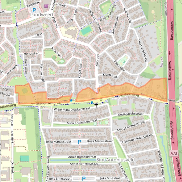Kaart van postcodegebied 5803AB.